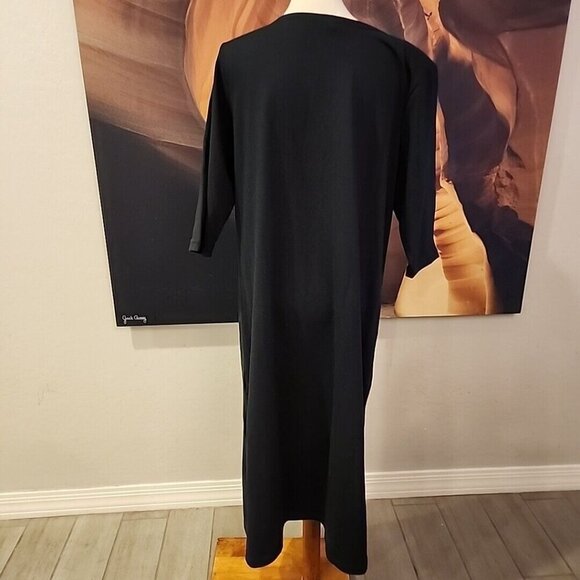 Vintage KARLA MARIE BLACK Casual Tshirt Dress PM Petite Medium Palm Tree - Picture 5 of 8